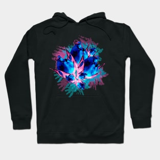 Neon Roses Blue Hoodie